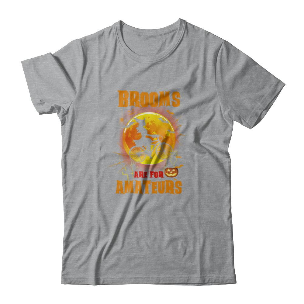 Brooms Are For Amateurs Funny Halloween Bicycle-T-Shirt & Tank Top-Classic T-Shirt-Sport Grey