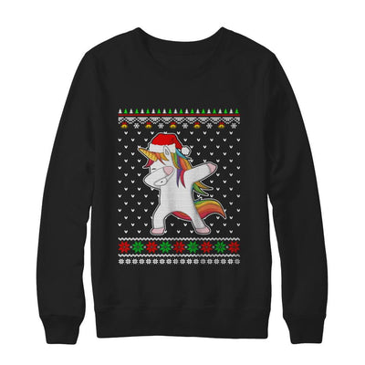 Dabbing Tangled Lights Ugly Christmas Sweater Girls-T-Shirt & Sweatshirt-Crewneck Sweatshirt-Black