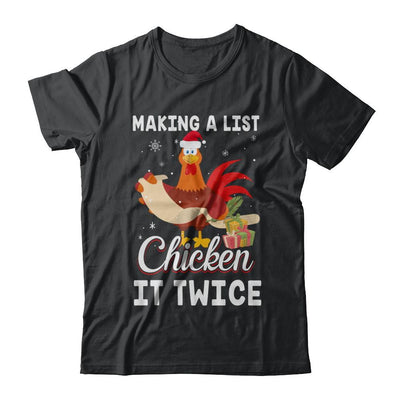 Chicken It Twice Funny Chicken Christmas-T-Shirt & Sweatshirt-Classic T-Shirt-Black