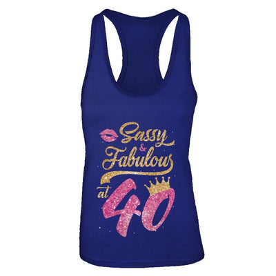 Sassy And Fabulous At 40th 1981 Birthday Gift-T-Shirt & Tank Top-Women's Ideal Racerback Tank-Royal