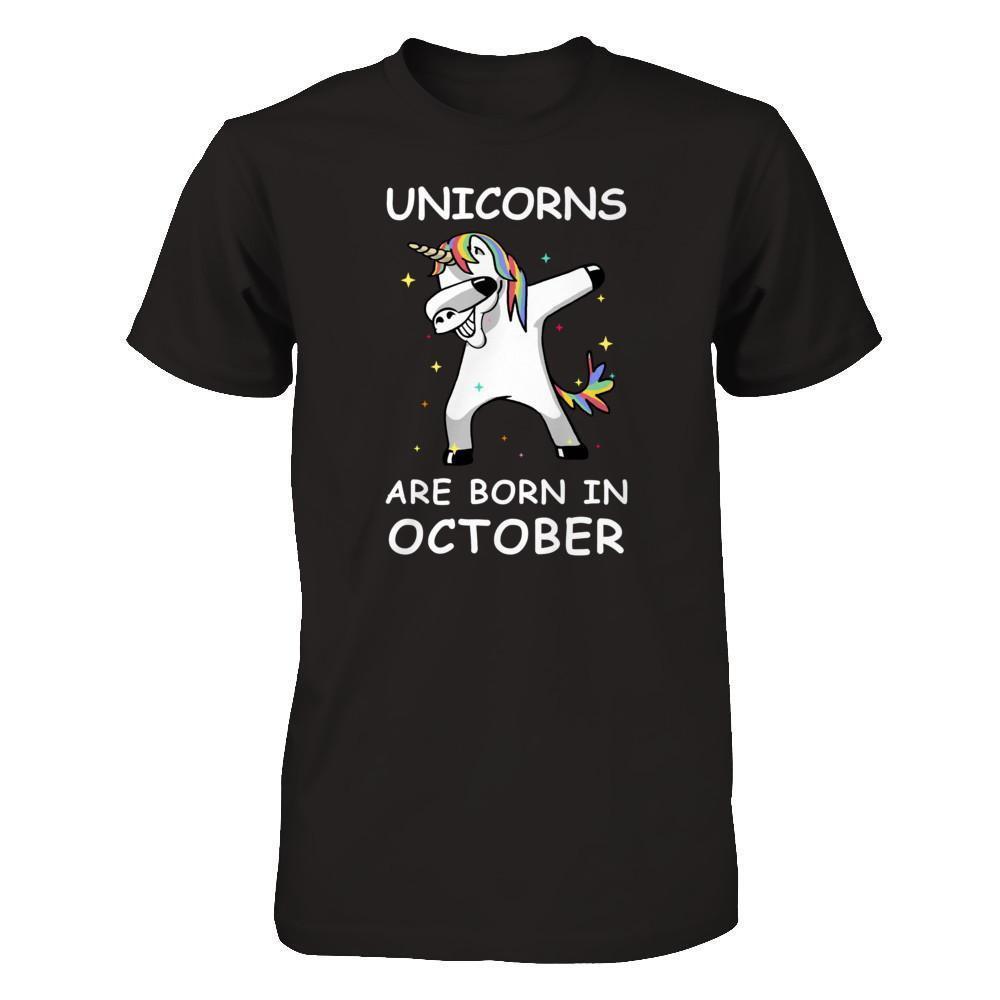 Unicorns Are Born In October Cute Dabbing-T-Shirt & Tank Top-Premium T-Shirt-Black