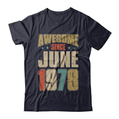 Vintage Retro Awesome Since June 1978 43th Birthday-T-Shirt & Hoodie-Premium T-Shirt-Midnight Navy