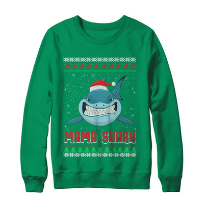 Mama Claus Shark Family Matching Christmas Ugly Sweater-T-Shirt & Sweatshirt-Crewneck Sweatshirt-Irish Green