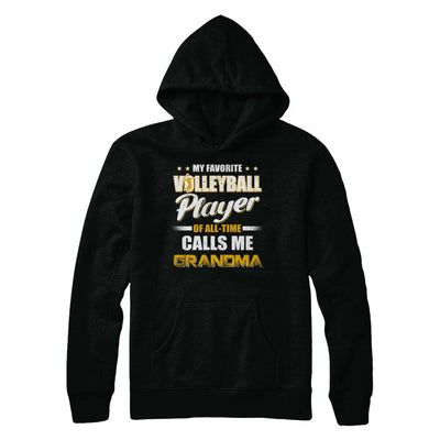 My Favorite Volleyball Player Calls Me Grandma Volleyball-T-Shirt & Hoodie-Pullover Hoodie-Black