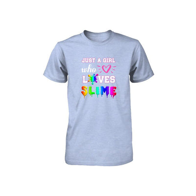 Just A Girl Who Loves Slime Youth-Youth Shirt-Youth T-Shirt-Blue Triblend