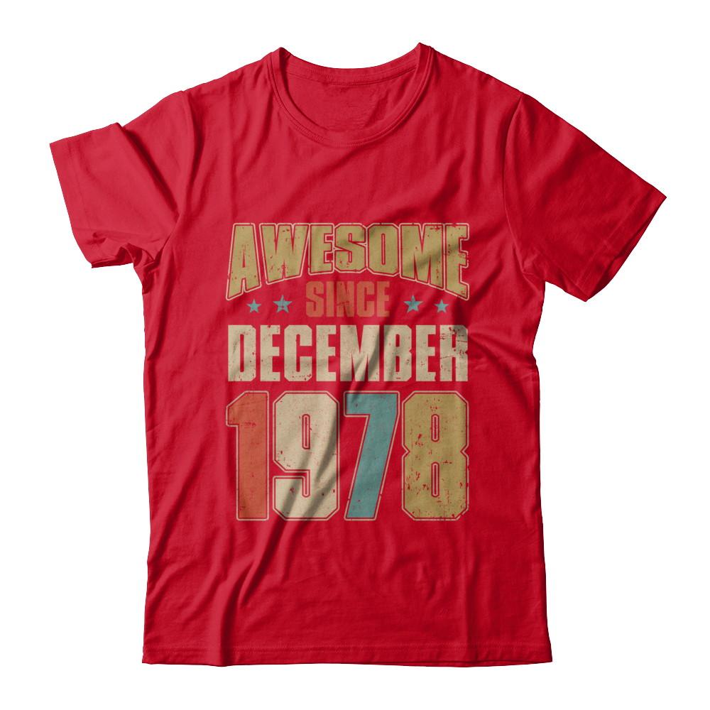 Vintage Retro Awesome Since December 1978 43th Birthday-T-Shirt & Hoodie-Premium T-Shirt-Red