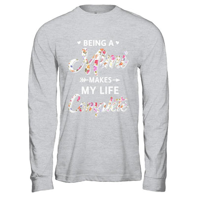 Being A Mimi Makes My Life Complete Mothers Day-T-Shirt & Hoodie-Long Sleeve T-Shirt-Sport Grey