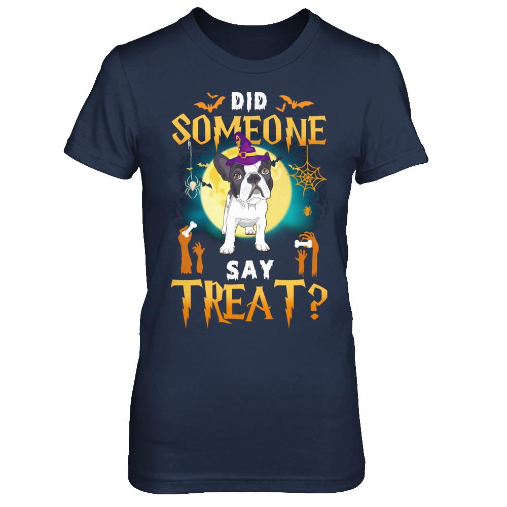 Did Someone Say Treat Bulldog Halloween Costume-T-Shirt & Hoodie-Women's T-Shirt-Navy