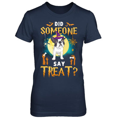 Did Someone Say Treat Bulldog Halloween Costume-T-Shirt & Hoodie-Women's T-Shirt-Navy