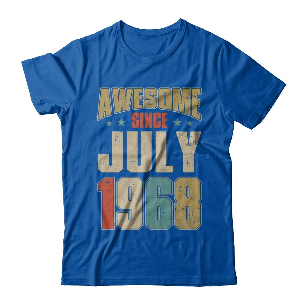 Vintage Retro Awesome Since July 1968 53th Birthday-T-Shirt & Hoodie-Premium T-Shirt-Royal