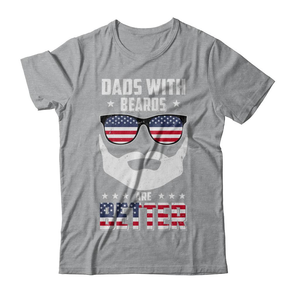Dads With Beards Are Better American Flag Fathers Day-T-Shirt & Hoodie-Classic T-Shirt-Sport Grey