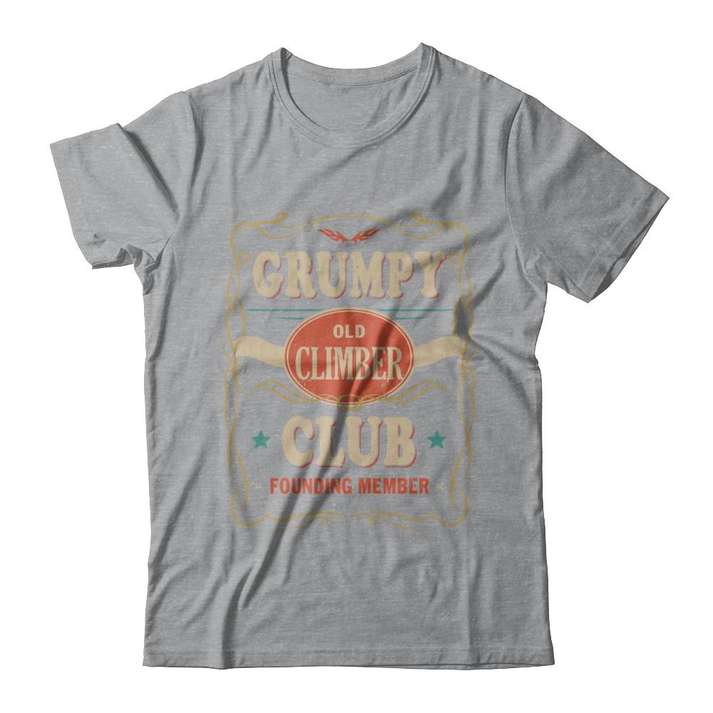 Papa Grumpy Old Climber Club Founding Member Climbing-T-Shirt & Hoodie-Classic T-Shirt-Sport Grey