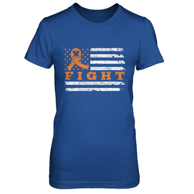 Fight Orange Ribbon US Flag Multiple Sclerosis Awareness-T-Shirt & Hoodie-Women's T-Shirt-Royal