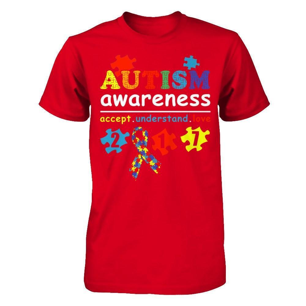 Autism Awareness 2017 Accept Understand Love-T-Shirt & Hoodie-Premium T-Shirt-Red