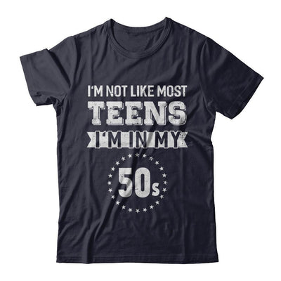 Vintage I'm Not Like Most Teens I'm In My 50s Birthday-T-Shirt & Hoodie-Premium T-Shirt-Midnight Navy