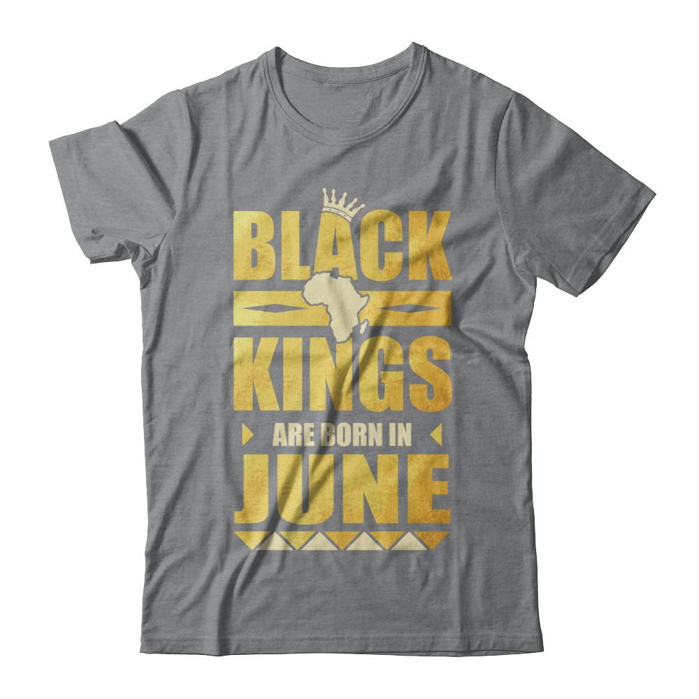 Black Kings Are Born In June Birthday-T-Shirt & Hoodie-Classic T-Shirt-Sport Grey