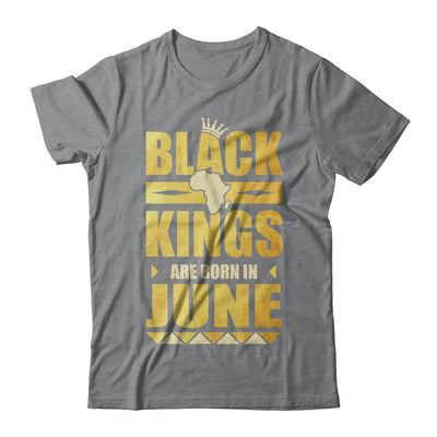 Black Kings Are Born In June Birthday-T-Shirt & Hoodie-Classic T-Shirt-Sport Grey