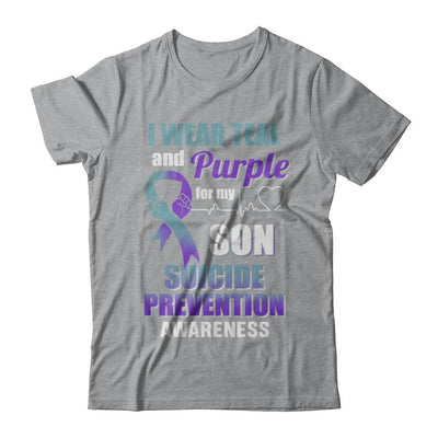 I Wear Teal Purple For My Son Suicide Prevention Awareness-T-Shirt & Hoodie-Classic T-Shirt-Sport Grey