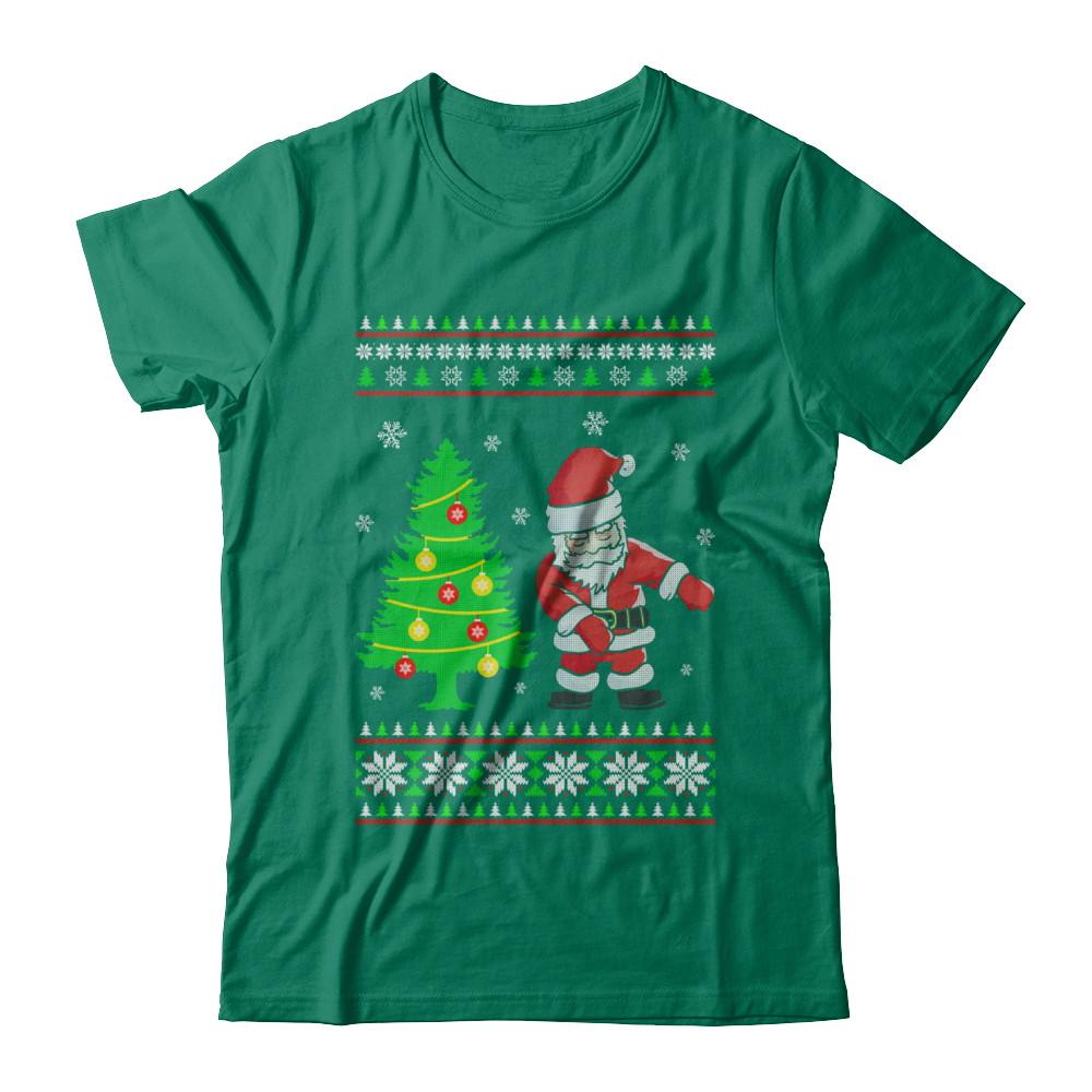 Floss Dance Flossing Santa Christmas Ugly Sweater-T-Shirt & Sweatshirt-Classic T-Shirt-Kelly Green