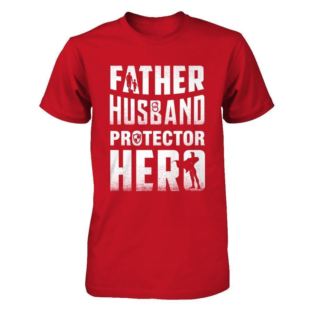Father Husband Protector Hero-T-Shirt & Hoodie-Classic T-Shirt-Red