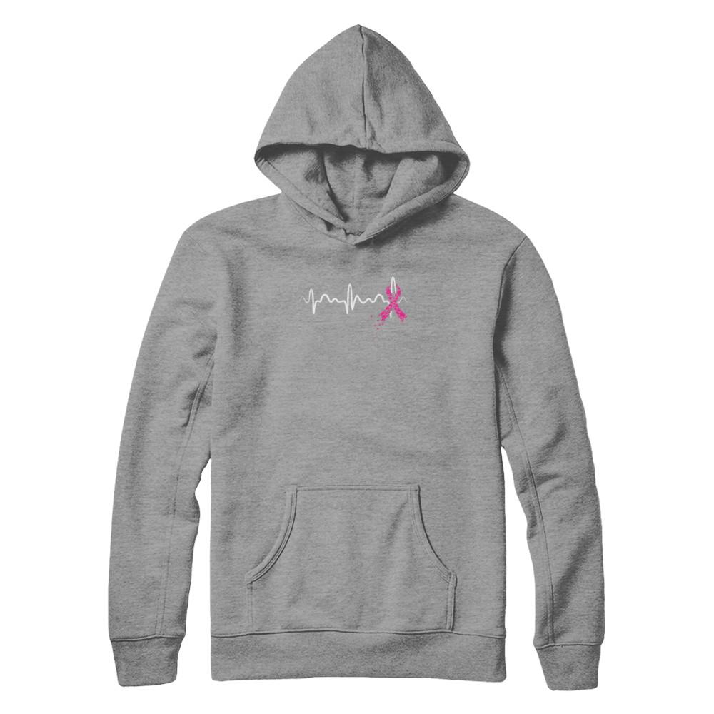 Breast Cancer Heartbeat Awareness-T-Shirt & Tank Top-Pullover Hoodie-Sport Grey