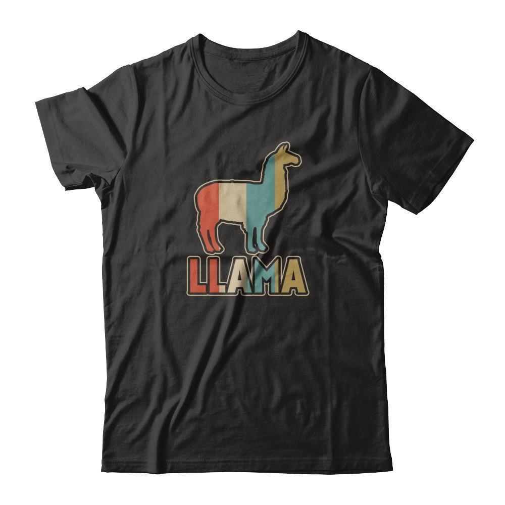 Classic Vintage Retro Style Llama-T-Shirt & Tank Top-Premium T-Shirt-Black