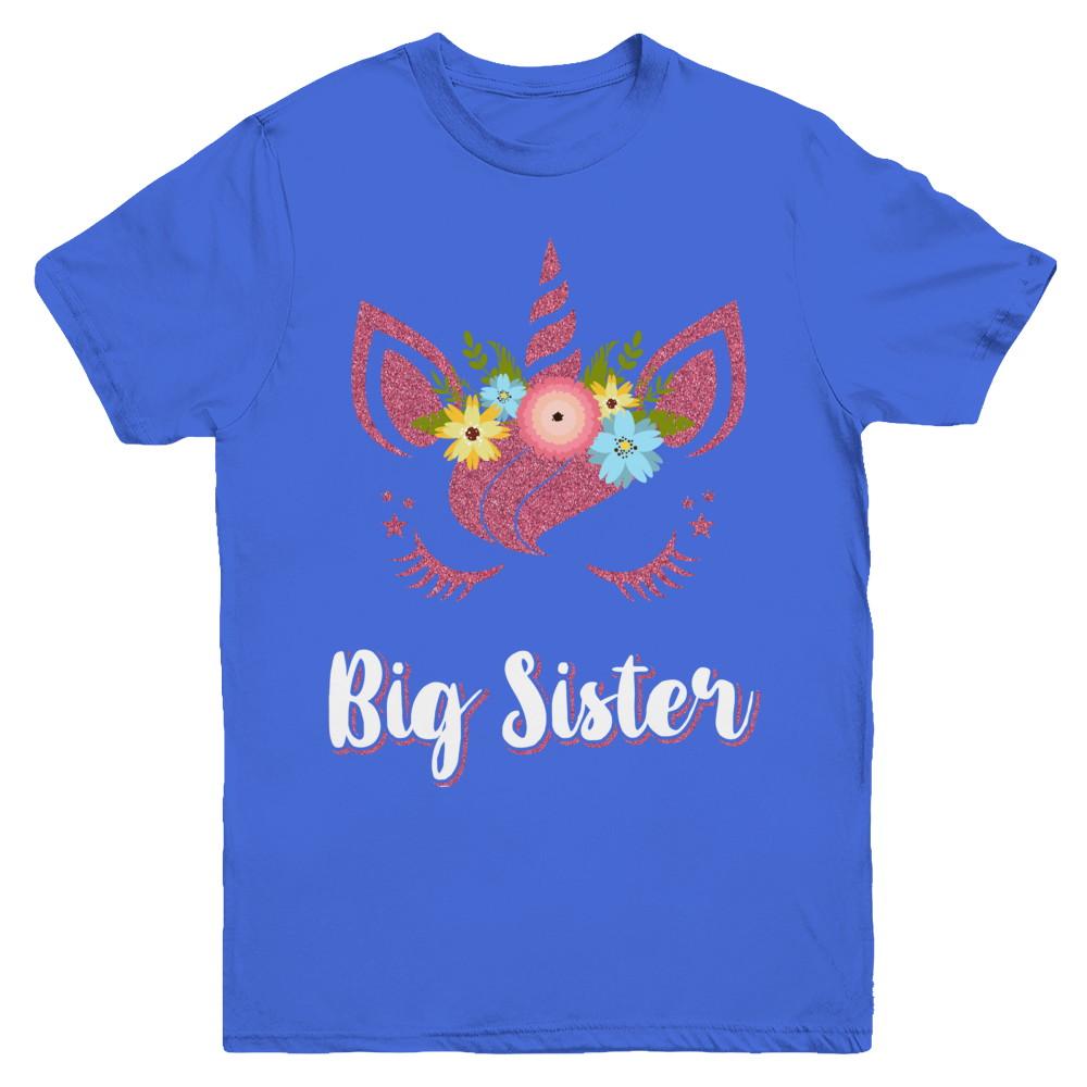 Unicorn Big Sister I'm Going To Be A Big Sister Youth-Youth Shirt-Youth T-Shirt-Royal