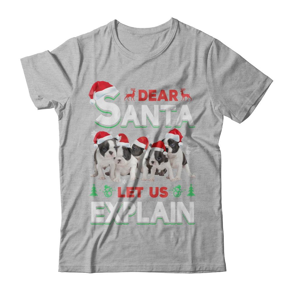 Dear Santa Funny Pit bull Puppies Christmas Gift-T-Shirt & Hoodie-Premium T-Shirt-Heather Gray