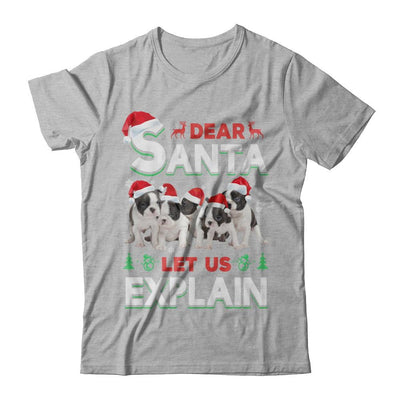 Dear Santa Funny Pit bull Puppies Christmas Gift-T-Shirt & Hoodie-Premium T-Shirt-Heather Gray
