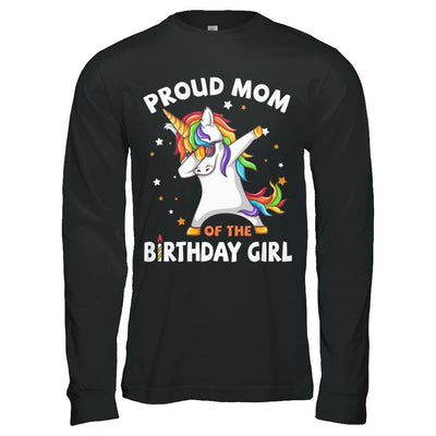 Proud Mom Of The Birthday Girl Unicorn Mothers Day-T-Shirt & Hoodie-Long Sleeve T-Shirt-Black