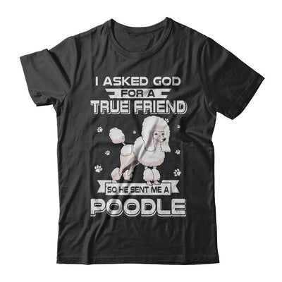 I Asked God For A True Friend So Sent Me Poodle Dog-T-Shirt & Hoodie-Classic T-Shirt-Black