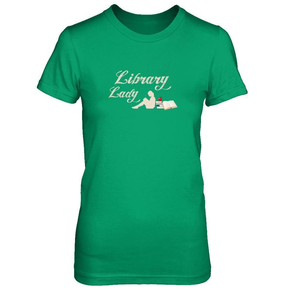 Library Lady Read Book Lover-T-Shirt & Tank Top-Women's T-Shirt-Irish Green