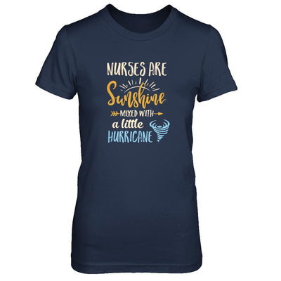 Nurses Are Sunshine Mixed With A Little Hurricane-T-Shirt & Tank Top-Women's T-Shirt-Navy