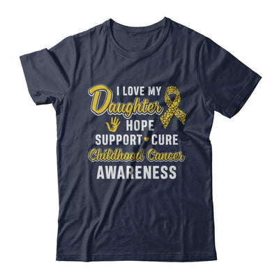I Love My Daughter Support Childhood Cancer Awareness-T-Shirt & Hoodie-Classic T-Shirt-Navy