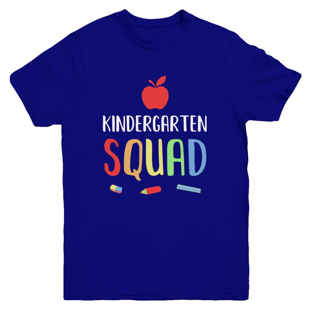 Kindergarten Squad Back To School Teacher Gift Youth-Youth Shirt-Youth T-Shirt-Navy