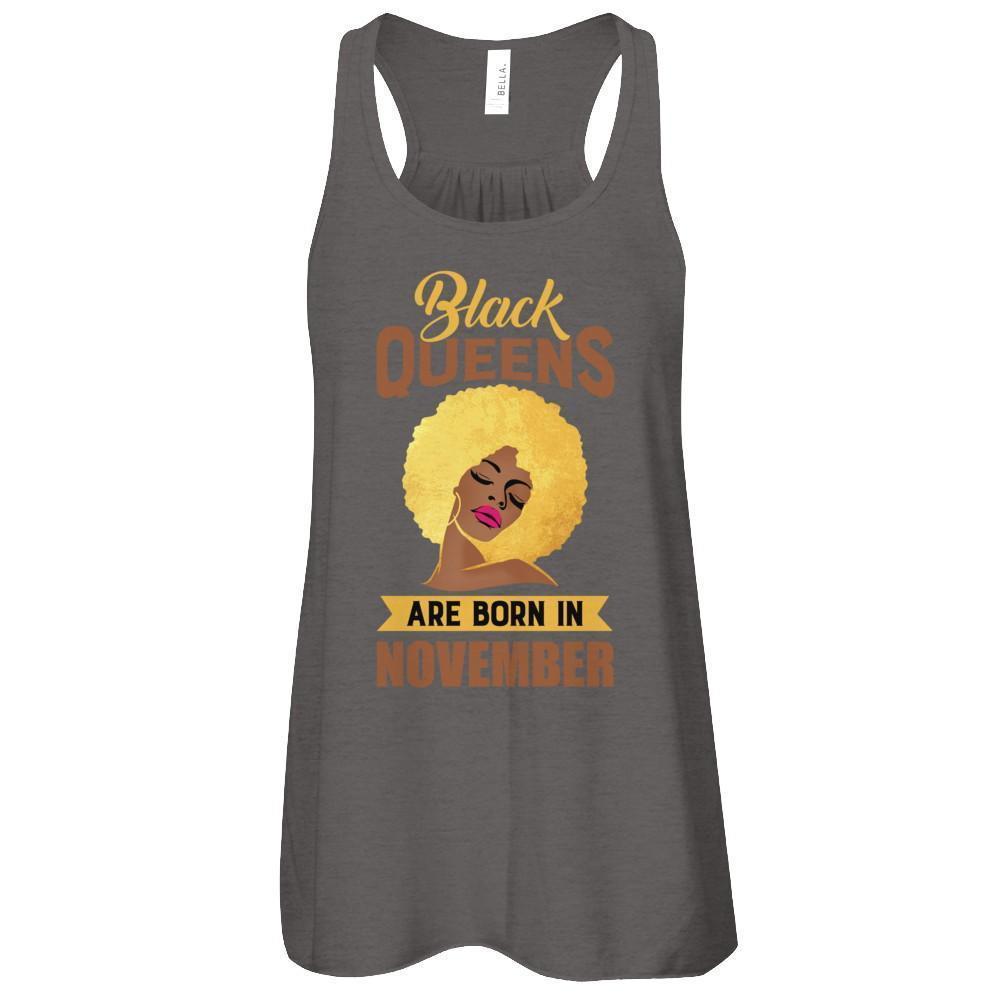 Black Queens Are Born In November Birthday Gift-T-Shirt & Tank Top-