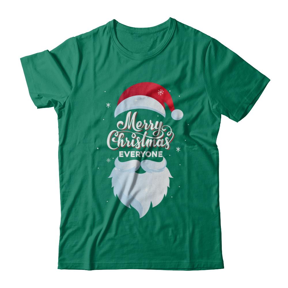 Santa Claus Merry Christmas Everyone Message For Xmas-T-Shirt & Sweatshirt-Classic T-Shirt-Kelly Green