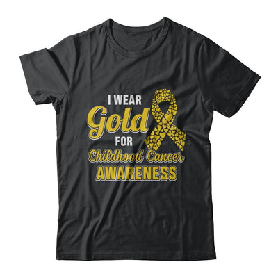 Dad Mom I Wear Gold For Childhood Cancer Awareness-T-Shirt & Hoodie-Classic T-Shirt-Black