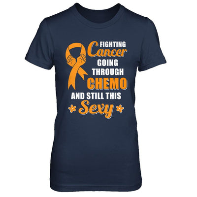 Fighting Cancer Chemo And Still This Sexy Orange Awareness-T-Shirt & Hoodie-Women's T-Shirt-Navy