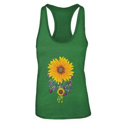 Native Dream Catcher Sunflower-T-Shirt & Tank Top-Women's Ideal Racerback Tank-Kelly Green