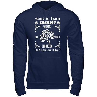 St Patrick's Day Whale Oil Beef Hooked-T-Shirt & Hoodie-Pullover Hoodie-Navy