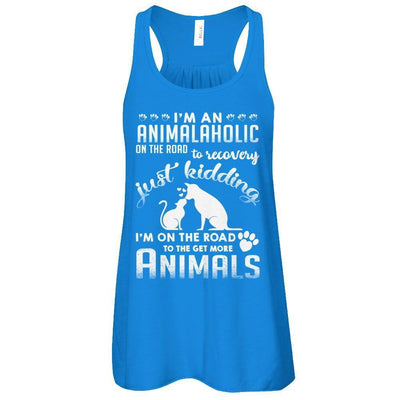 I'm An Animalaholic On The Road To Recovery Veterinarian-T-Shirt & Tank Top-Women's Flowy Racerback Tank-True Royal
