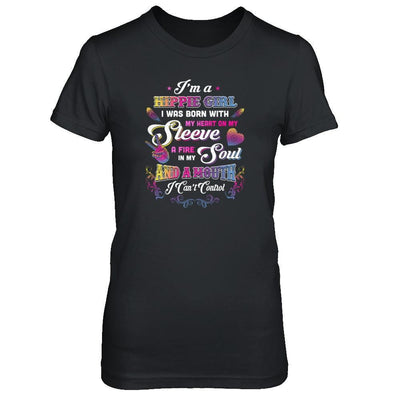 I'm A Hippie Girl I Was Born With My Heart-T-Shirt & Tank Top-Women's T-Shirt-Black