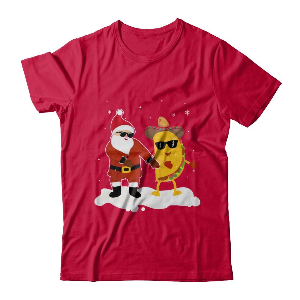 Flossing Santa Claus Taco Christmas Pajamas Gifts-T-Shirt & Sweatshirt-Classic T-Shirt-Red