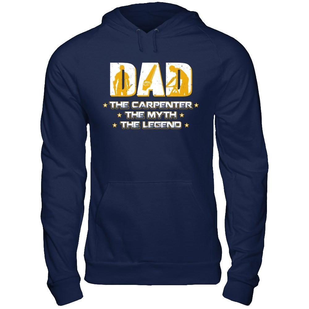 Dad The Carpenter The Myth The Legend-T-Shirt & Hoodie-Pullover Hoodie-Navy