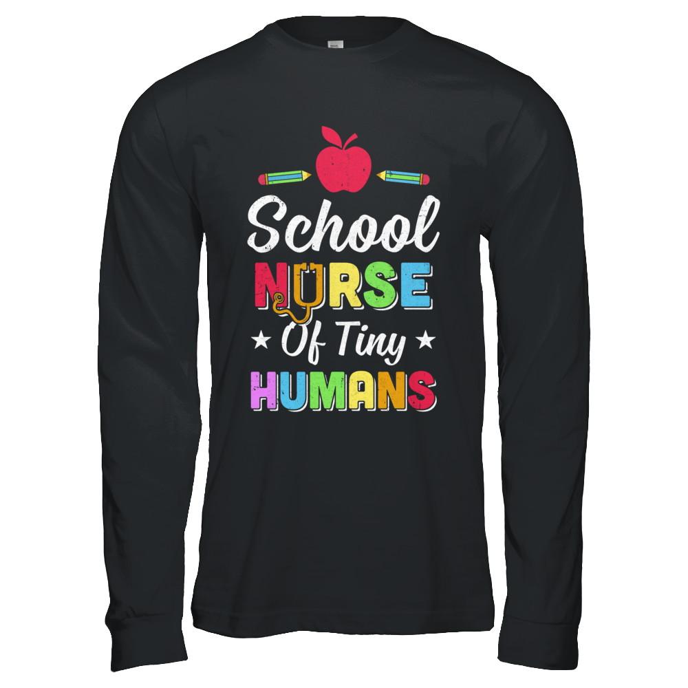 School Nurse Of Tiny Humans-T-Shirt & Hoodie-Long Sleeve T-Shirt-Black