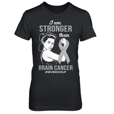 I Am Stronger Than Brain Cancer Awareness Support-T-Shirt & Hoodie-Women's T-Shirt-Black