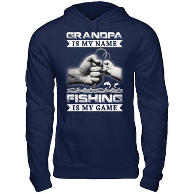 Grandpa Is My Name Fishing Is My Game-T-Shirt & Hoodie-Pullover Hoodie-Navy