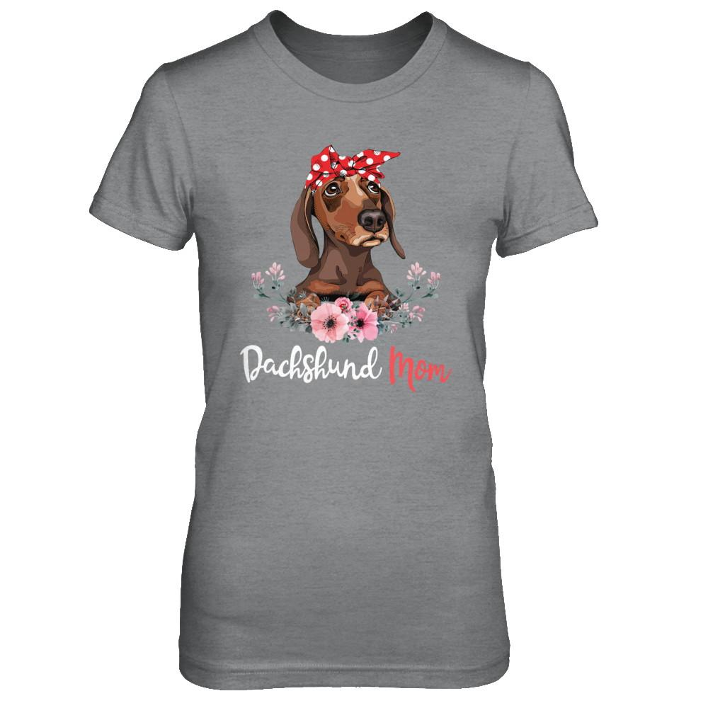 Dachshund Mom Gift For Women Dog Lover-T-Shirt & Hoodie-Women's T-Shirt-Sport Grey