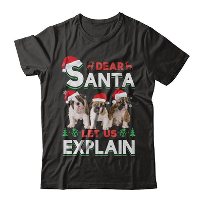 Dear Santa Funny Bulldogs Puppies Christmas Gift-T-Shirt & Hoodie-Premium T-Shirt-Black